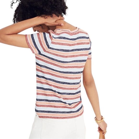 Madewell Texture Scoop Neck Colborne Stripe Tee - Picture 7 of 8